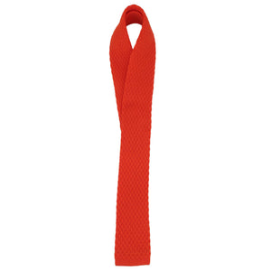 GASSANI Cravatta da uomo in maglia stretta 6 cm color arancio corallo, cravatta in lana, taglio dritto