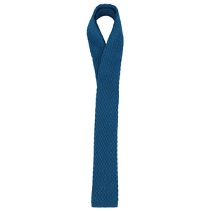 Sada kravat GASSANI, 6 cm úzká rovná rovná petrolejová modrá pletená kravata, kapesní čtvercová barevná 4 vzory
