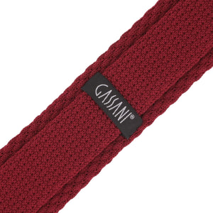 Sada kravat GASSANI, 6 cm úzká rovná rovná vínová červená pletená kravata, kapesní čtvercová barevná 4 vzory