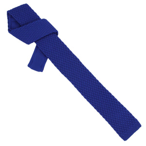 GASSANI Cravatta in Maglia da Uomo Stretta 6 cm Blu Royal, Cravatta in Lana Taglio Dritto