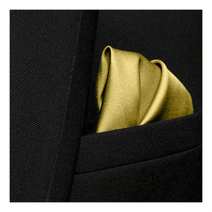 GASSANI 3-SET Set di cravatte in raso, cravatta da uomo in oro giallo stretto da 8 cm