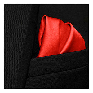 GASSANI 3-SET sada saténové kravaty, 8 cm úzká světle červená pánská kravata, kapesník, svatební kravata