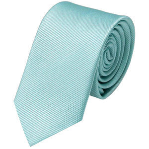 GASSANI Cravatta da uomo a righe turchesi strette da 8 cm, raccoglitore per cravatte in scatola regalo salvadanaio in latta