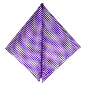 GASSANI 3set fialový pánský kostkovaný motýlek, kapesník, manžetové knoflíčky, motýlek