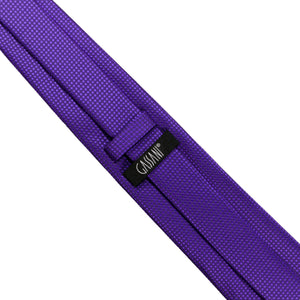 GASSANI 3 pz. Set 8 cm Skinny Purple Purple Cravatta extra lunga da uomo Cravatta da taschino Gemelli da taschino